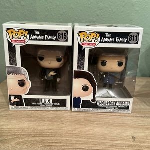 The Adams family Wednesday and Lurch funko pops